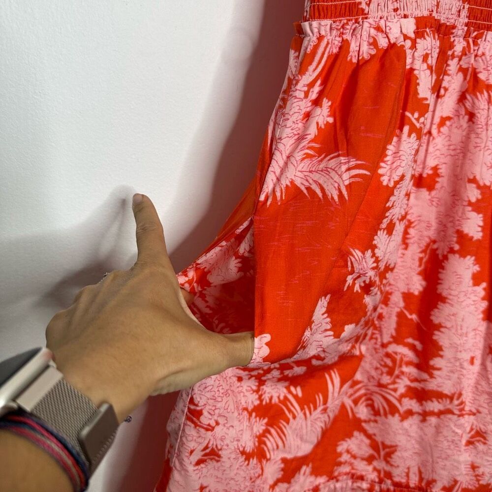Tuckernuck Scarlet Toile Mallie Dress midi smocked cotton a line womens medium M - Picture 4 of 8